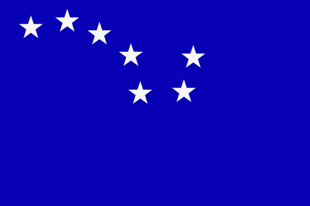 синий флаг со звездами